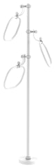 Towel Stand with 9" Oval Towel Rings, Matte White