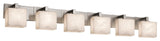 Clouds Modular 6-Light Bath Bar, Rectangle, Brushed Nickel, Clouds Shade