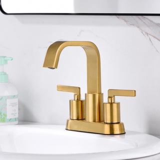 Luxier MSC14-T Single-Handle Bathroom Faucet With Drain, Brushed Gold