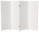 4' Tall Woven Fiber Room Divider, White, 4 Panel