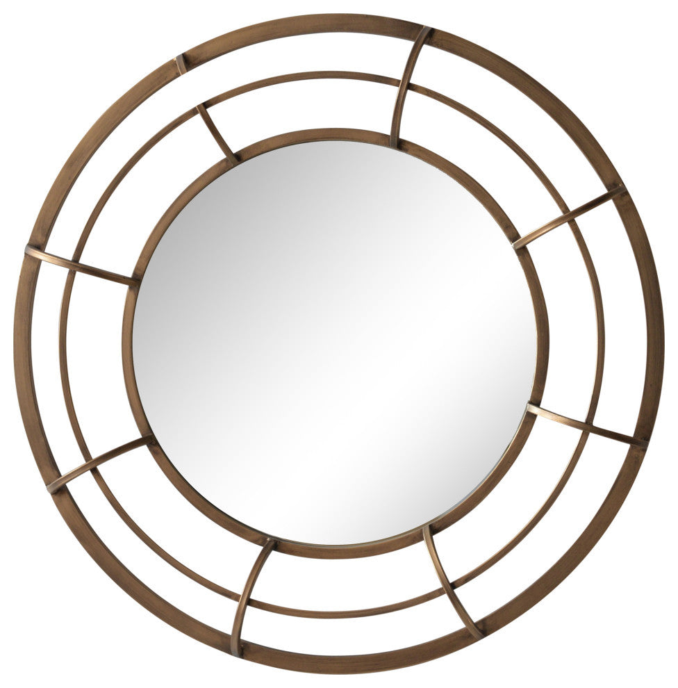 Metal Frame 28" Wall Mirror, Gold