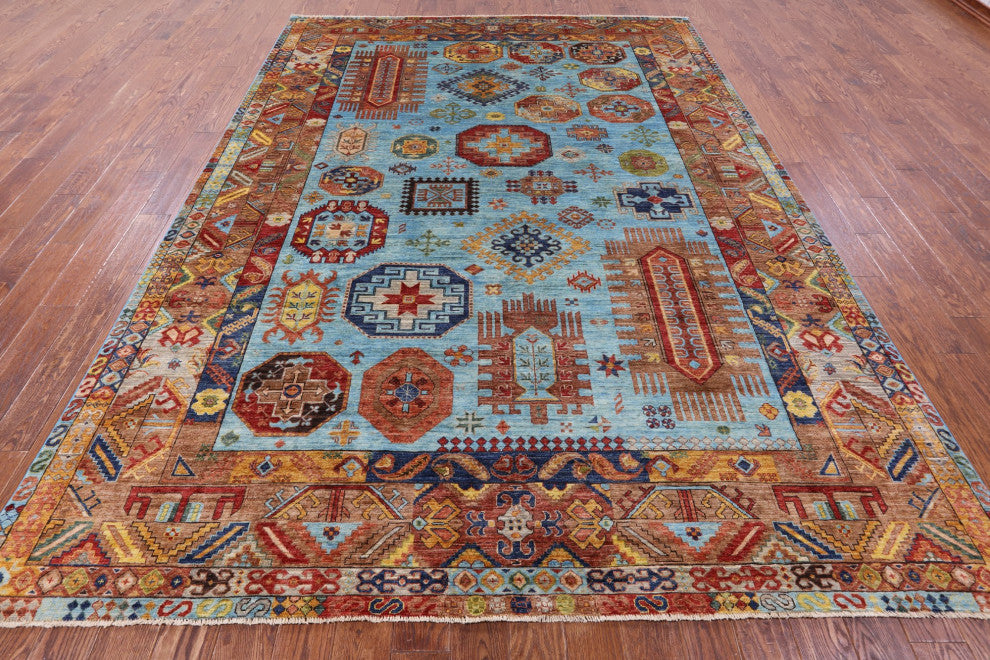 8' 3" X 11' 6" Fine Turkmen Ersari Handmade Wool Rug - Q12466