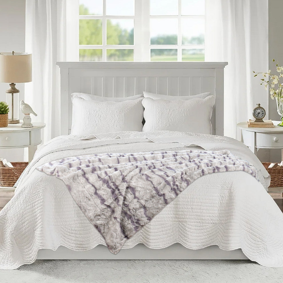 Elite Faux Fur Throw Blanket With Sherpa Backing, Calla, 50" X 60"