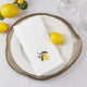 EmbroideredTable Napkins With Lemon Design (Set of 4), White, 20"x20"