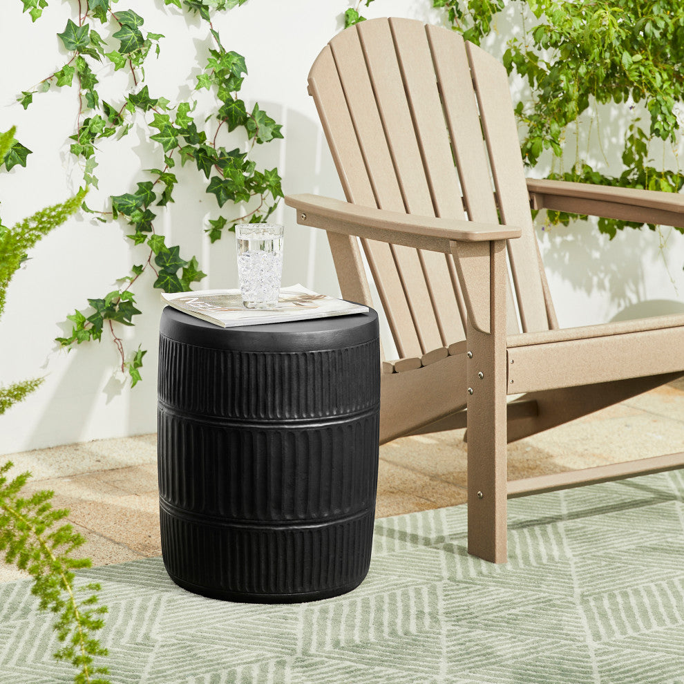 MGO Black Textured Garden Stool