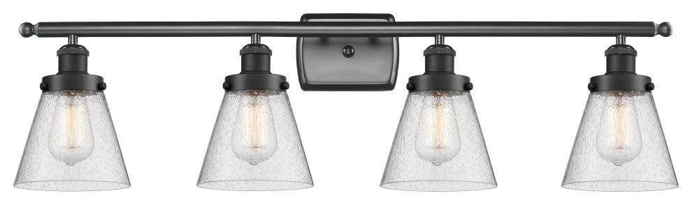 INNOVATIONS LIGHTING 916-4W-BK-G64-LED Small Cone 3 Light Bath Vanity Light