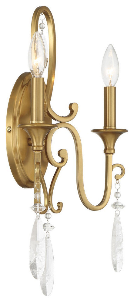 Fairchild 2-Light Wall Sconce, Warm Brass