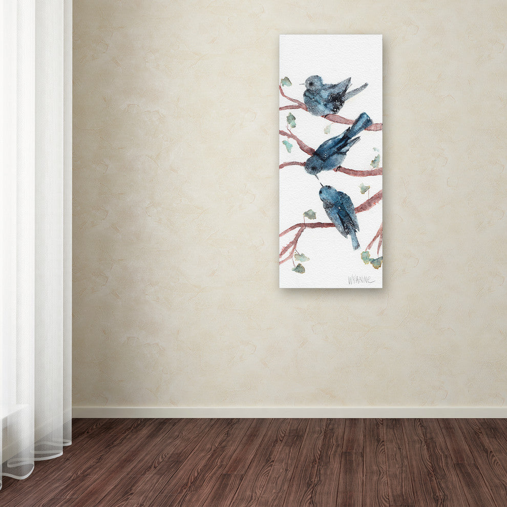 Wyanne 'Three Birdies' Canvas Art, 32"x14"
