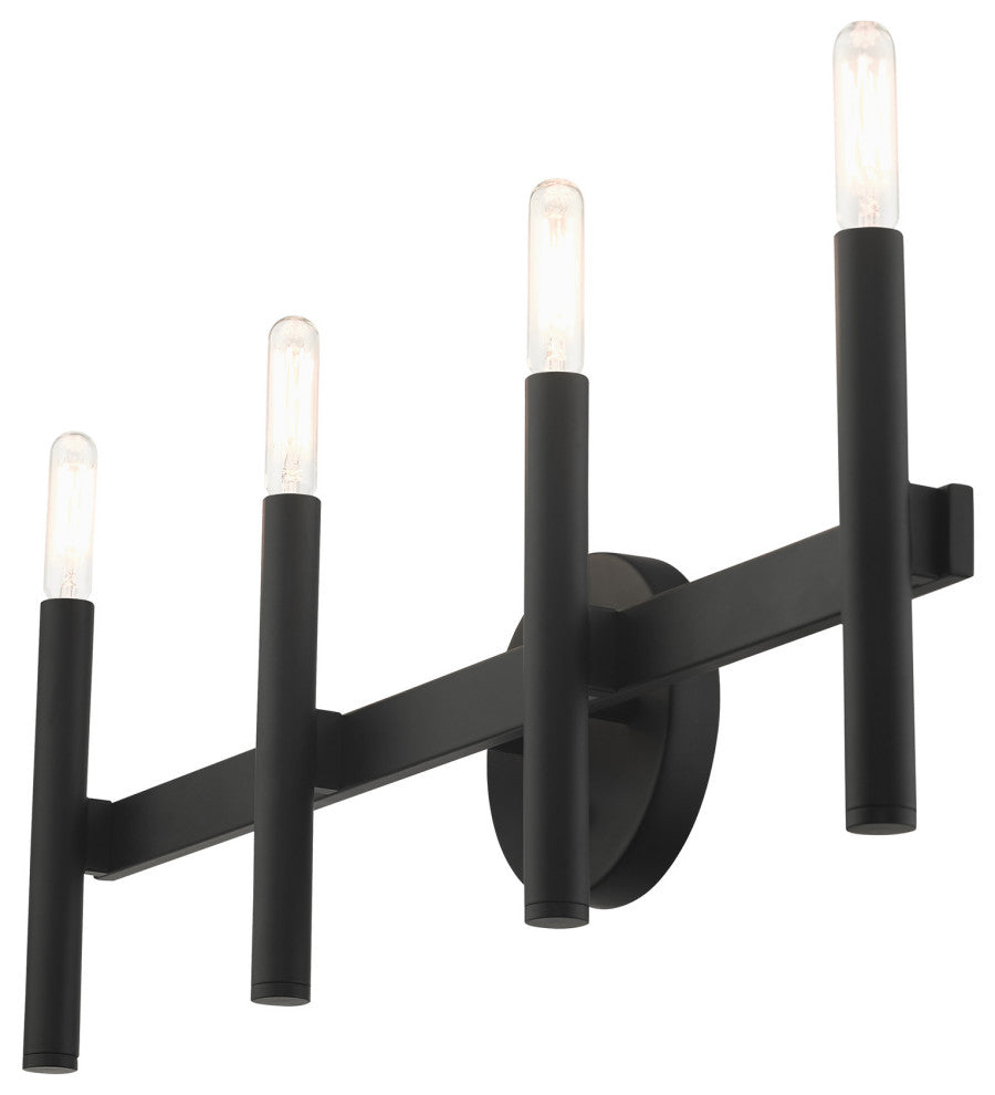 Black Mid Century Modern, Urban, Scandinavian, Minimal Vanity Sconce