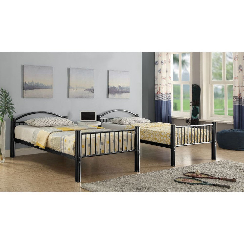 Logan Metal Bunk Bed, Black, Twin/Twin