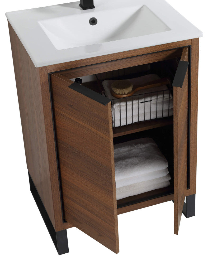 Fine Fixtures Opulence Collection Bathroom Vanity with White Ceramic Sink
