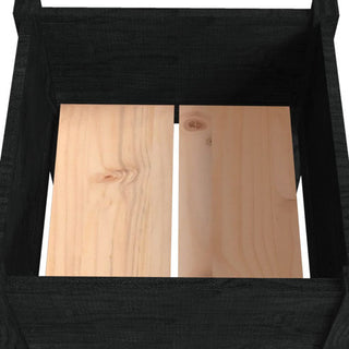 vidaXL Planter Outdoor Raised Garden Bed Flower Box Black Solid Wood Pine