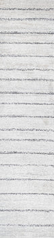 Williamsburg Minimalist Stripe Rug, Cream/Gray, 2 X 8