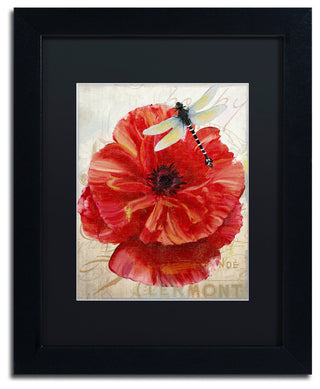 Color Bakery 'Le Pavot Dragonfly', Black Frame, Black Mat, 11x14