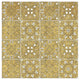 "Color my World Mexican Tiles Pattern Gold" Print by Daphne Brissonnet, 42"x42"