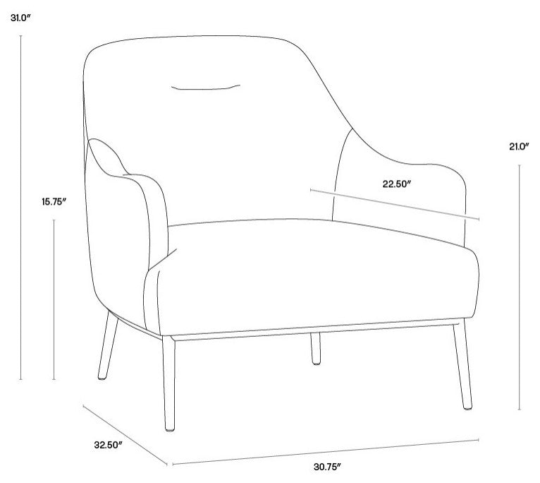 Cameron Lounge Chair, Nono Petrol