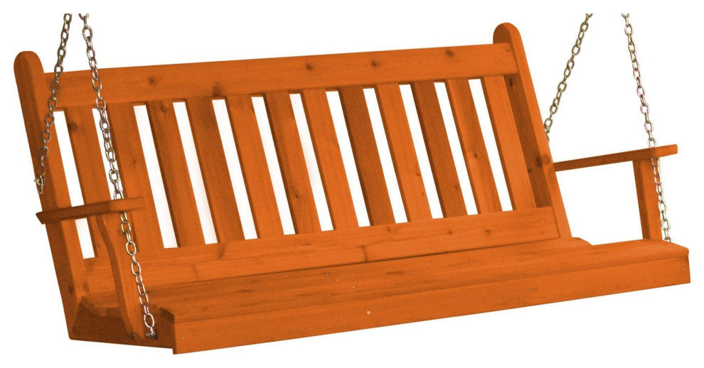 Pine Traditional English Swing, Redwood Stain, 6 Foot