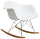 Molded Modern Rocking Armchair Lounge Cradle Arm Chair White