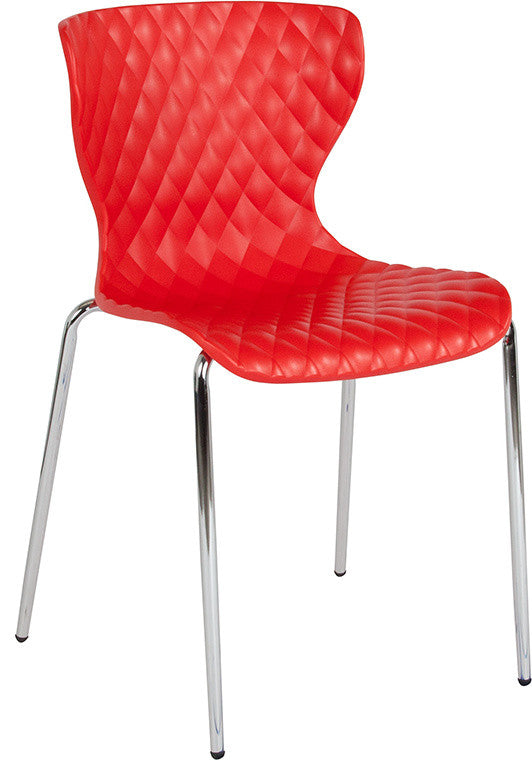 Lowell Contemporary Design Red Plastic Stack Chair