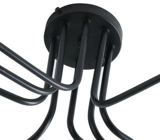 Modern Sputnik Design Semi Flush Mount Ceiling Light, Black