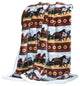 Western Horses Extra Plush Sherpa Throw Blanket