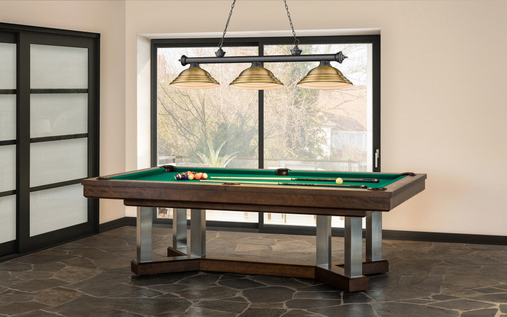 Zlite 2306-3BP-SRB 3-Light Billiard, Rubbed Brass