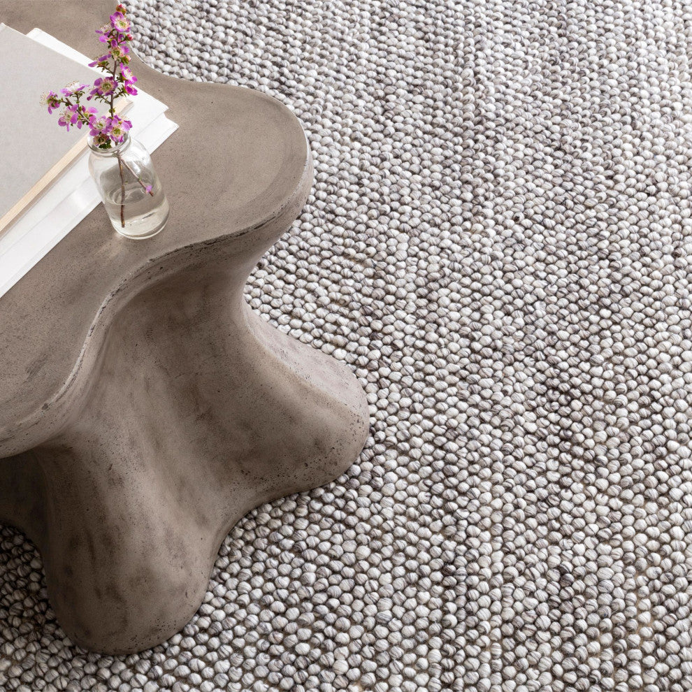 Dash & Albert Niels Grey Handwoven Wool/Viscose Rug, Grey, 2' x 3'
