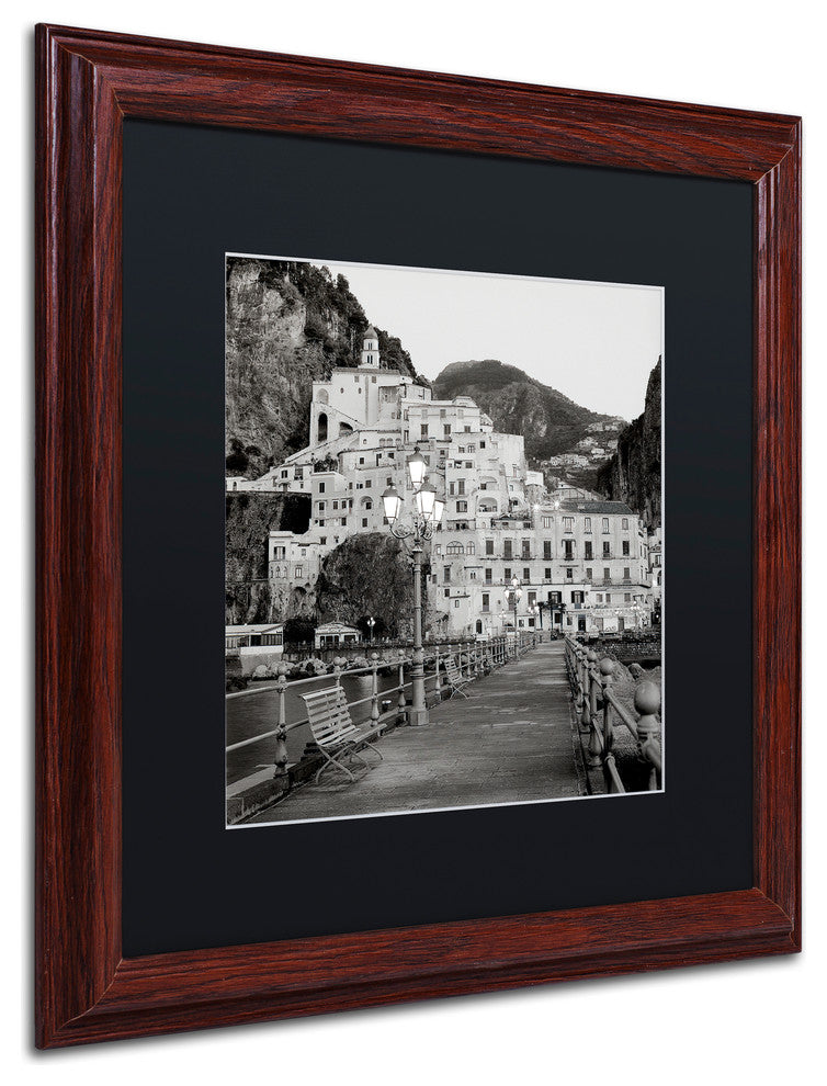 Alan Blaustein ''Amalfi Pier I'' Art, Wood Frame, Black Mat, 16x16