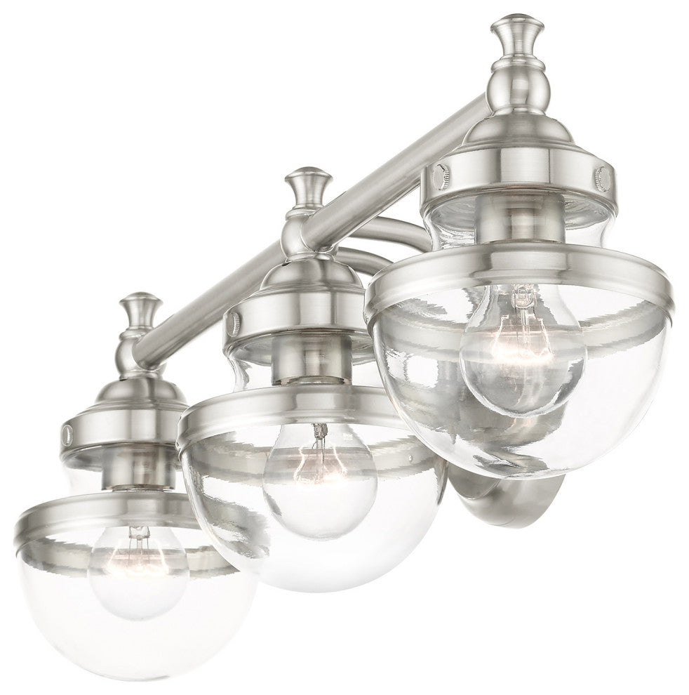 Livex Lighting Oldwick 3 Light Brushed Nickel Vanity Sconce
