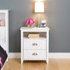 Stunning 2, Drawer Tall Nightstand, White Laminate Finish