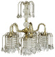 Two Tier Crystal and Brass Hanging Chandelier Light