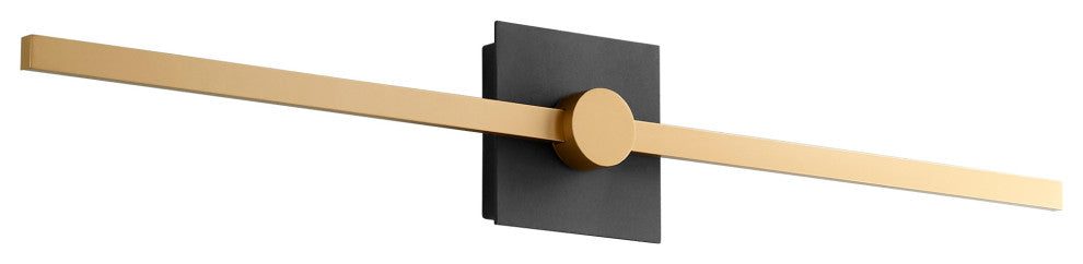 Oxygen Lighting 3-54-1550 Zora 1-Light Vanity Light, Black With Industrial Brass