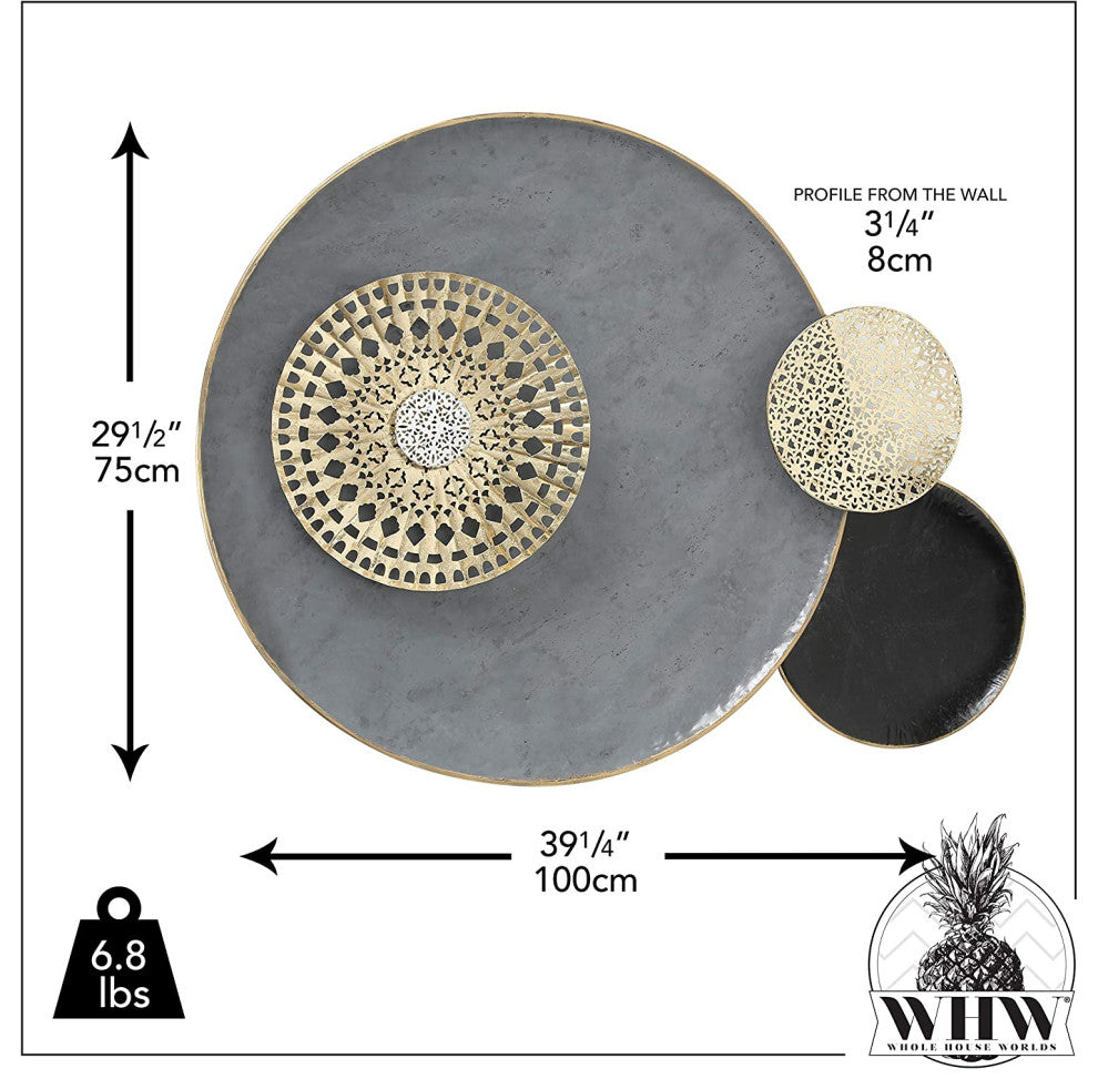 Modernist Floating Roundels Wall Decor, 39.25 Inches