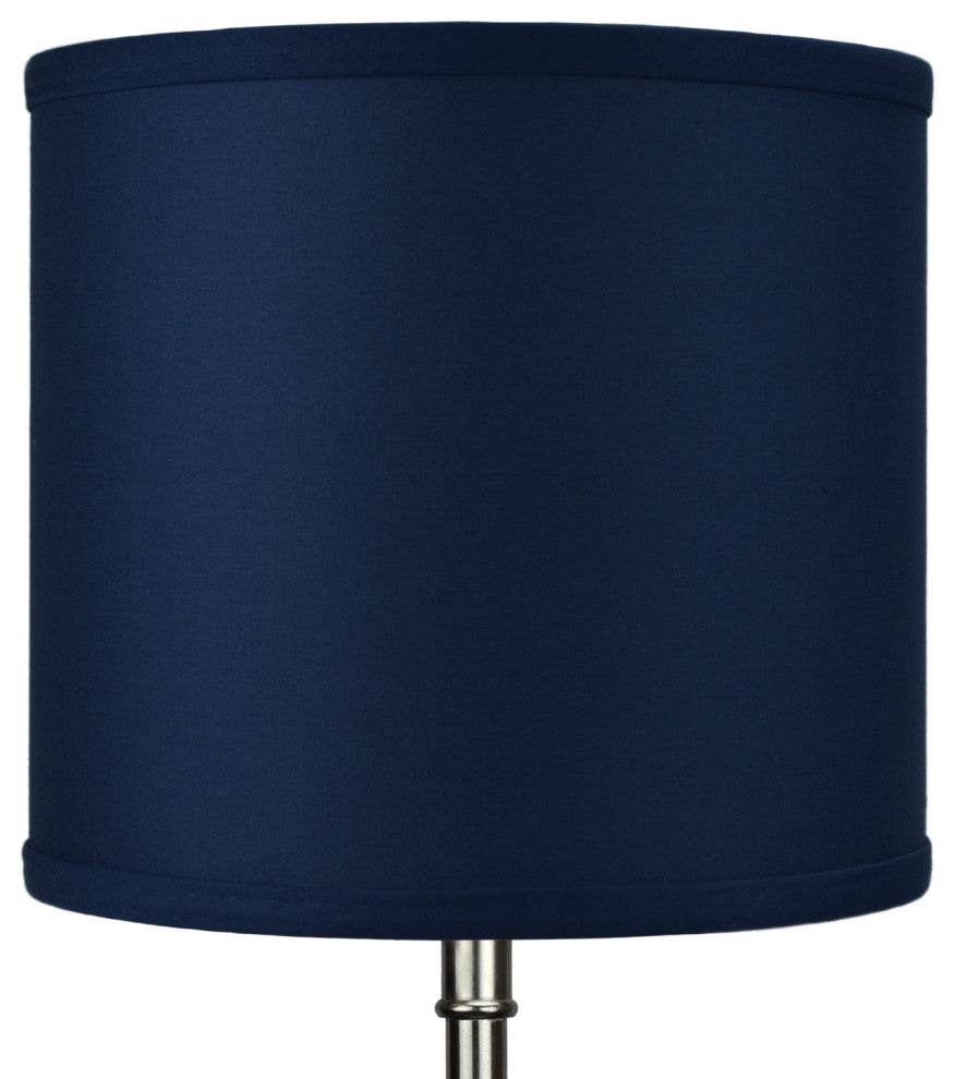 Fenchel Shades 10"x10"x9" Spider Attachment Drum Lamp Shade, Linen Navy