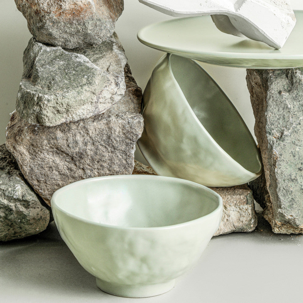 Stone by Mercer Project NENDO Stoneware 32 Piece Dinnerware Set, Sage-Grey