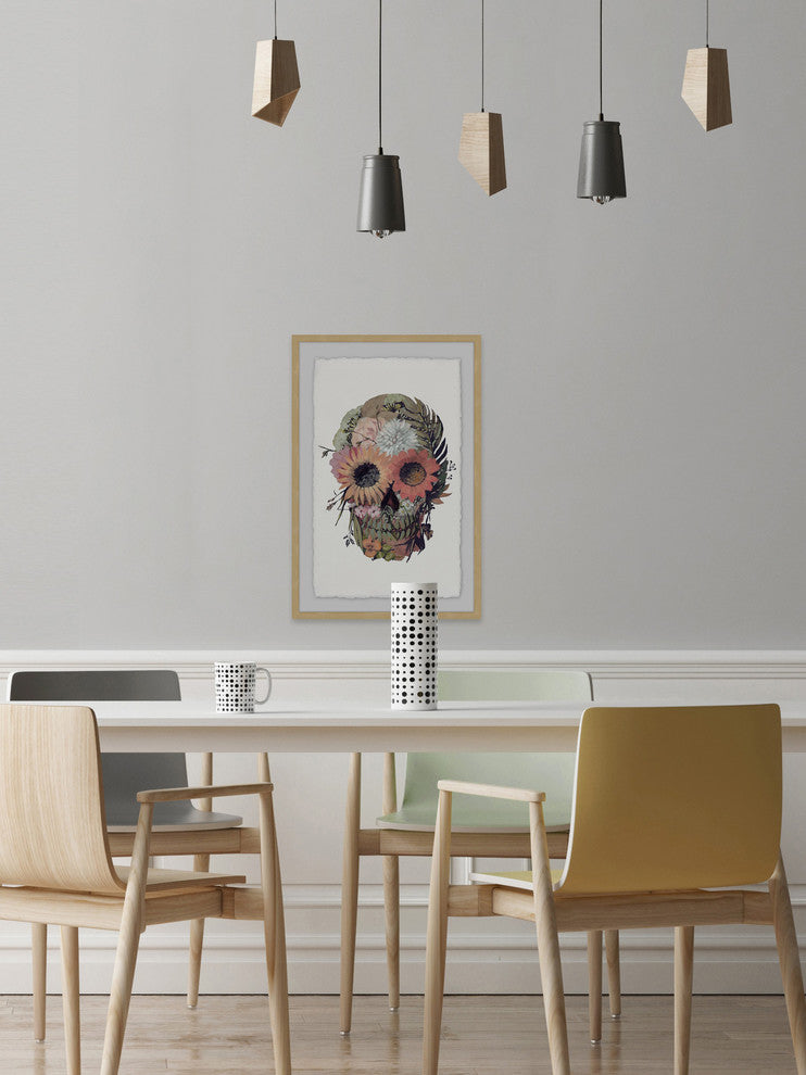 "Floral Skull" Framed Painting Print, 20"x30"