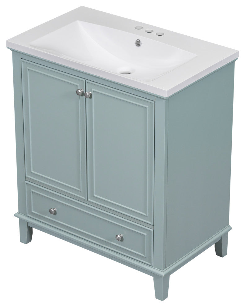 TATEUS 30" Green Bathroom Vanity with Sink - Modern Design, Functional Storage