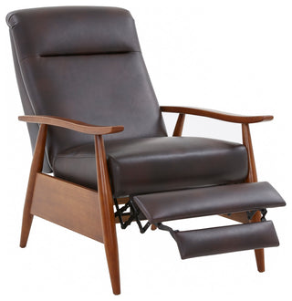 Solaris Wood Arm Push Back Recliner, Burnished Brown