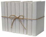 Decorative Books - Sand Linen Wrapped Book Bundle - 1 foot of Off White Books