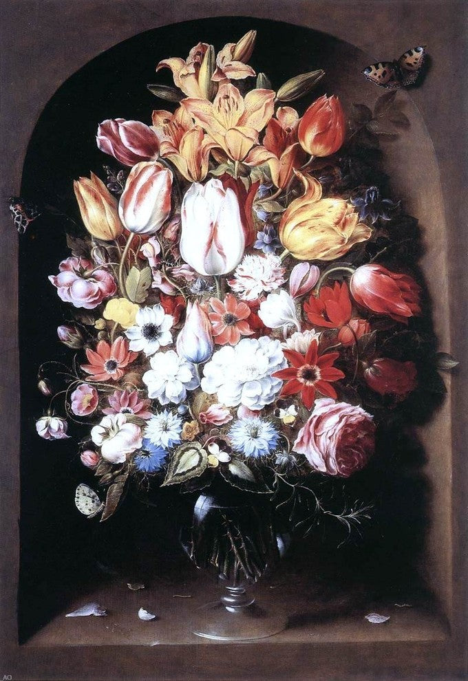 Osias Beert Bouquet in a Niche, Gallery Wrapped Canvas Print, 18"x27"