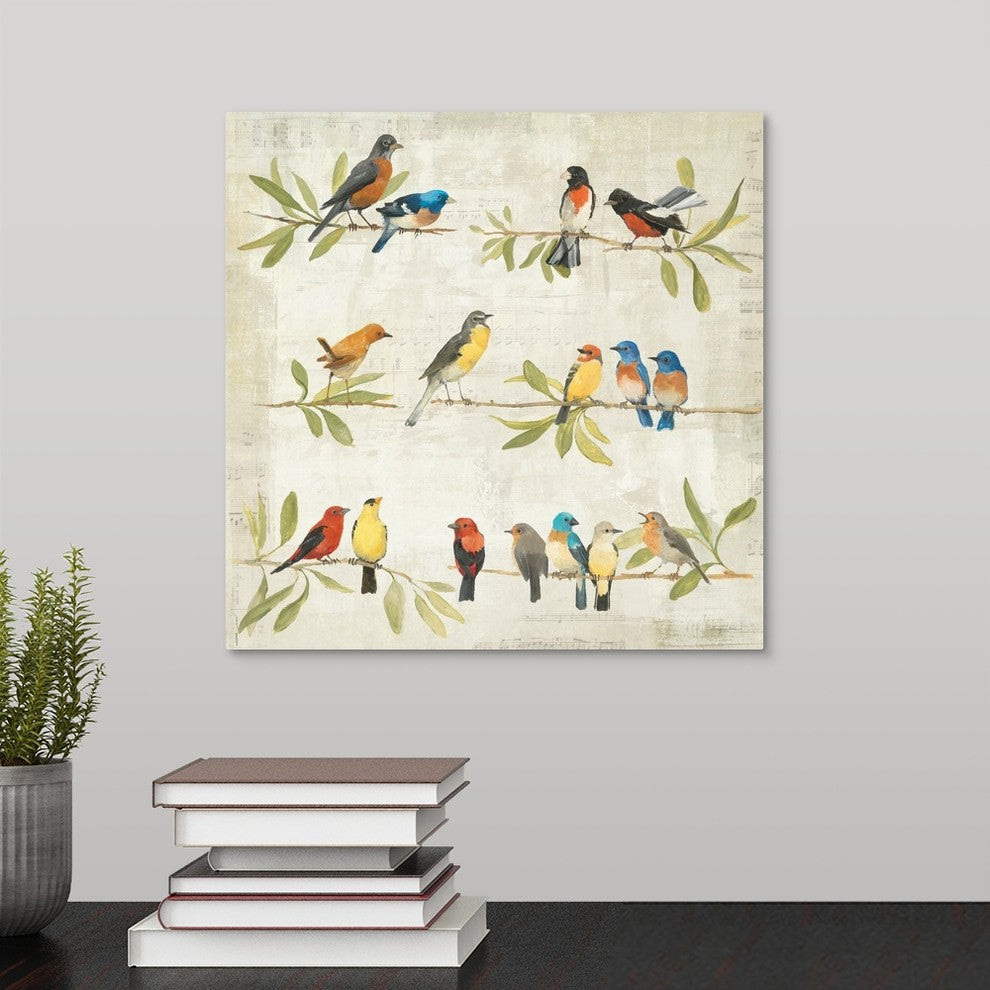 Adoration of the Magpie Music Wrapped Canvas Art Print, 12"x12"x1.5"