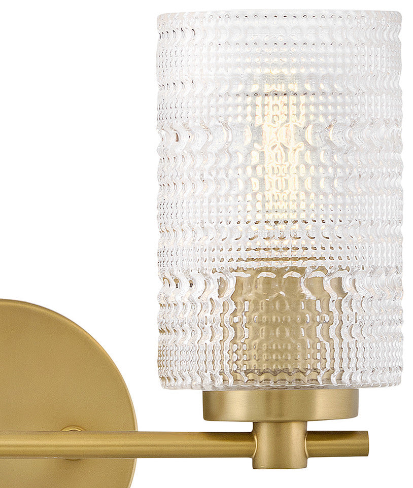 Lark Mabel Small Two Light Vanity, Lacquered Brass
