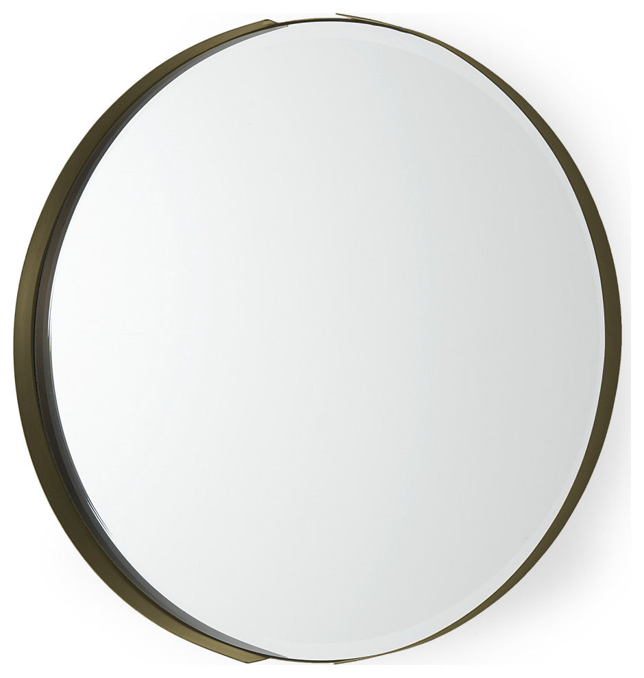 Adrianna 24.4" Gold Metal Round Mirror