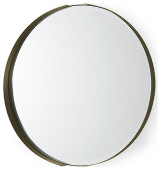 Adrianna 24.4" Gold Metal Round Mirror