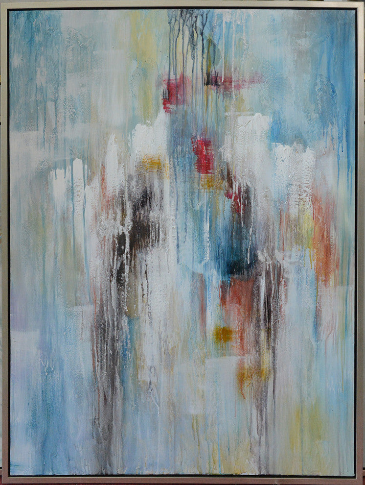 Hanging Wall Art Painting With Silver Border Frame