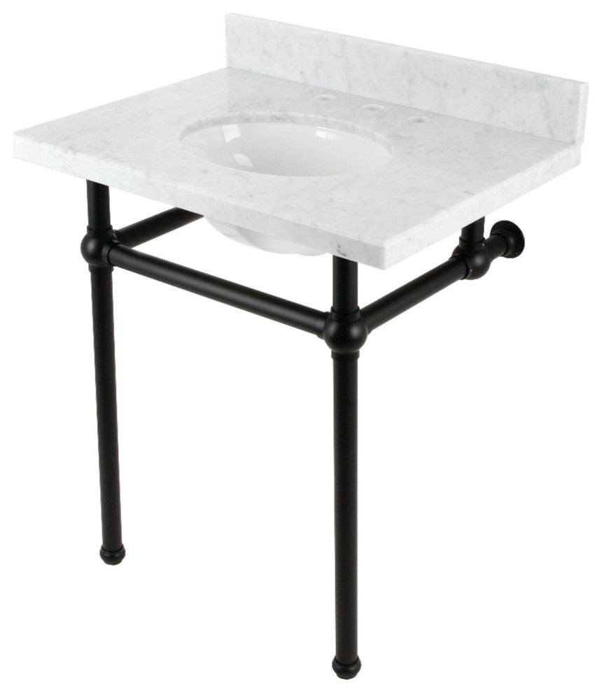 KVBH3022M80 30" Console Sink with Brass Legs (8-Inch, 3 Hole)