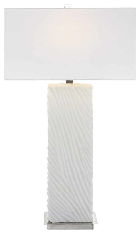 Uttermost Pillar White Marble Table Lamp 30066