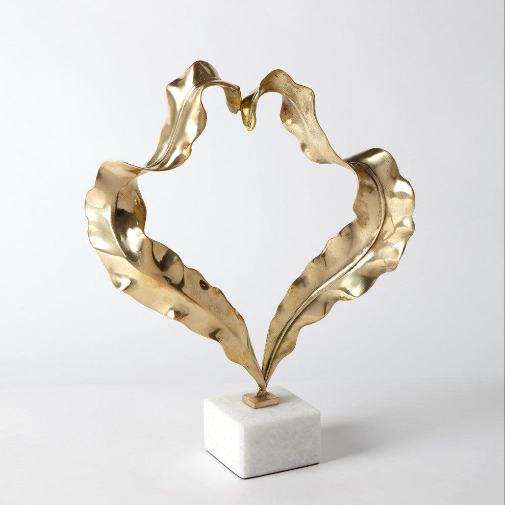 Leaf Sculpture, Brass, Large