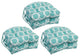 16" Spun Polyester Outdoor U-Shaped Tufted Chair Cushions, Set of 6, Elipse Pool