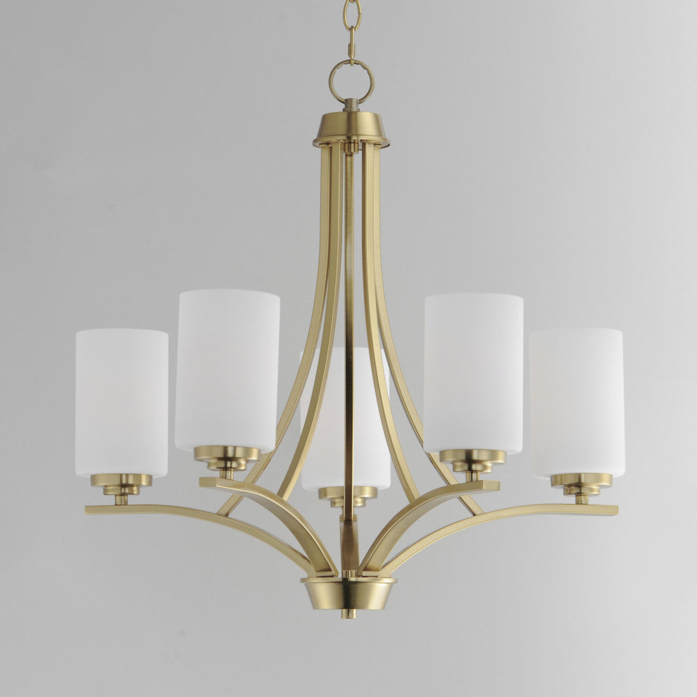 Maxim 20035 Deven 5 Light 24"W Pillar Candle Style Chandelier - Satin Brass